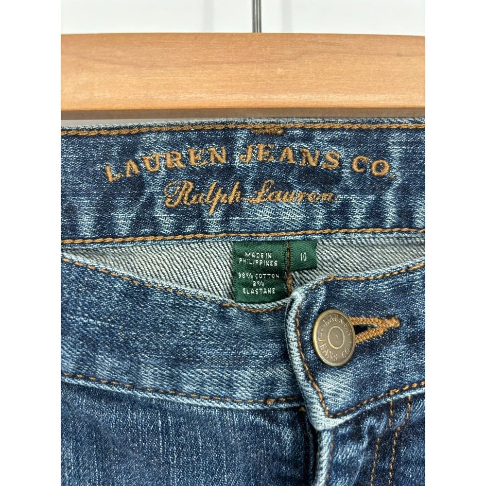 Lauren Ralph Lauren Jeans Womens 10 Blue Bootcut Distressed